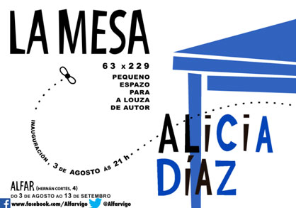 Cartel de la exposición "La mesa: Alicia Díaz"