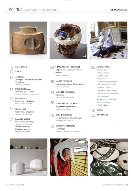 Revue_ceramique_181b Sumario de la revista Larevie de la céramique et du verre
