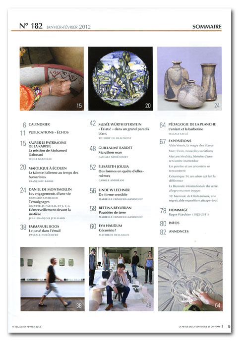 La_Revue_182b Sumario de la revista francesa "La Revue de la Céramique et du Verre"