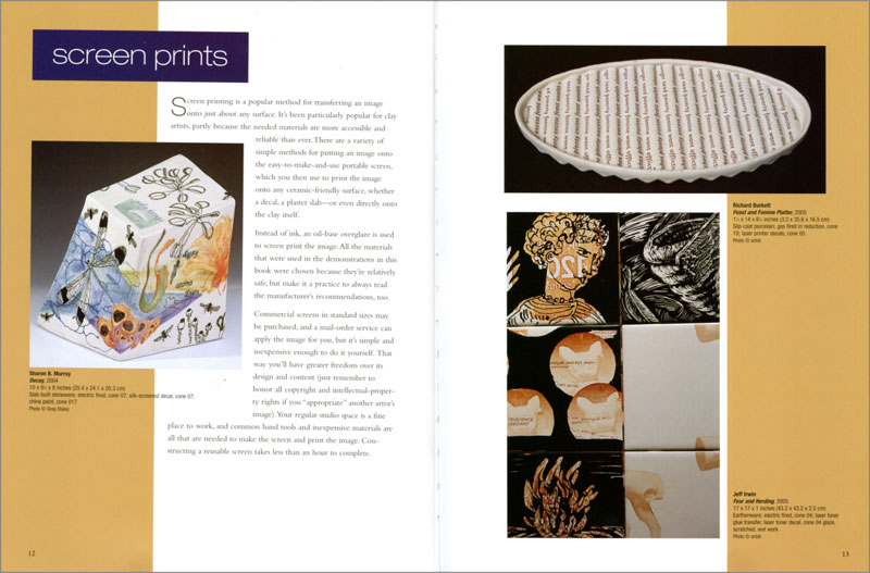 Páginas interiores del libro "Image Transfer on Clay"