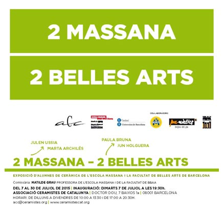 Cartel de la exposición de cerámica -2 Massana, 2 Belles Arts-, en la ACC