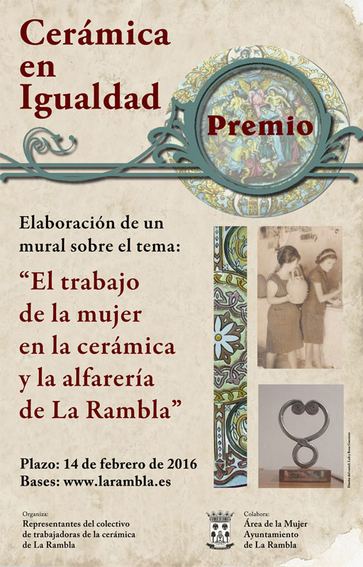 Cartel del Concurso cerámica en igualdad, de La Rambla, Córdoba