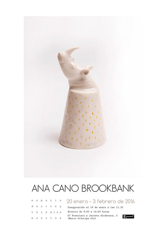 Cartel de la exposición de cerámica de Ana Cano Brookbank