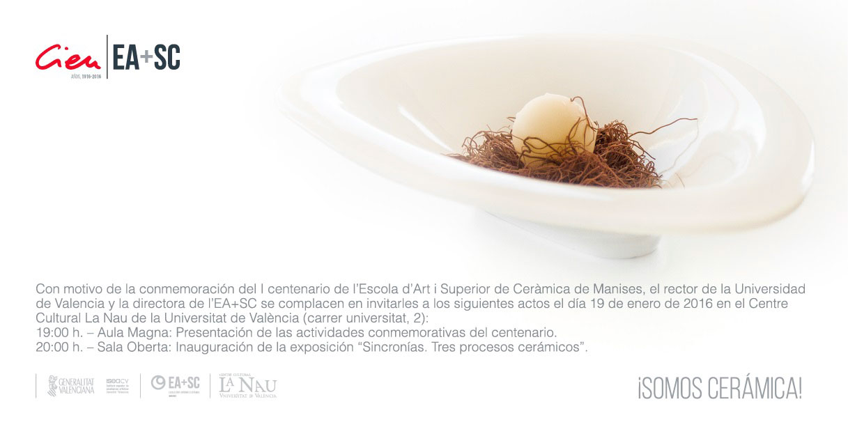 Cartel del Centenario de la Escuela de Cerámica de Manises