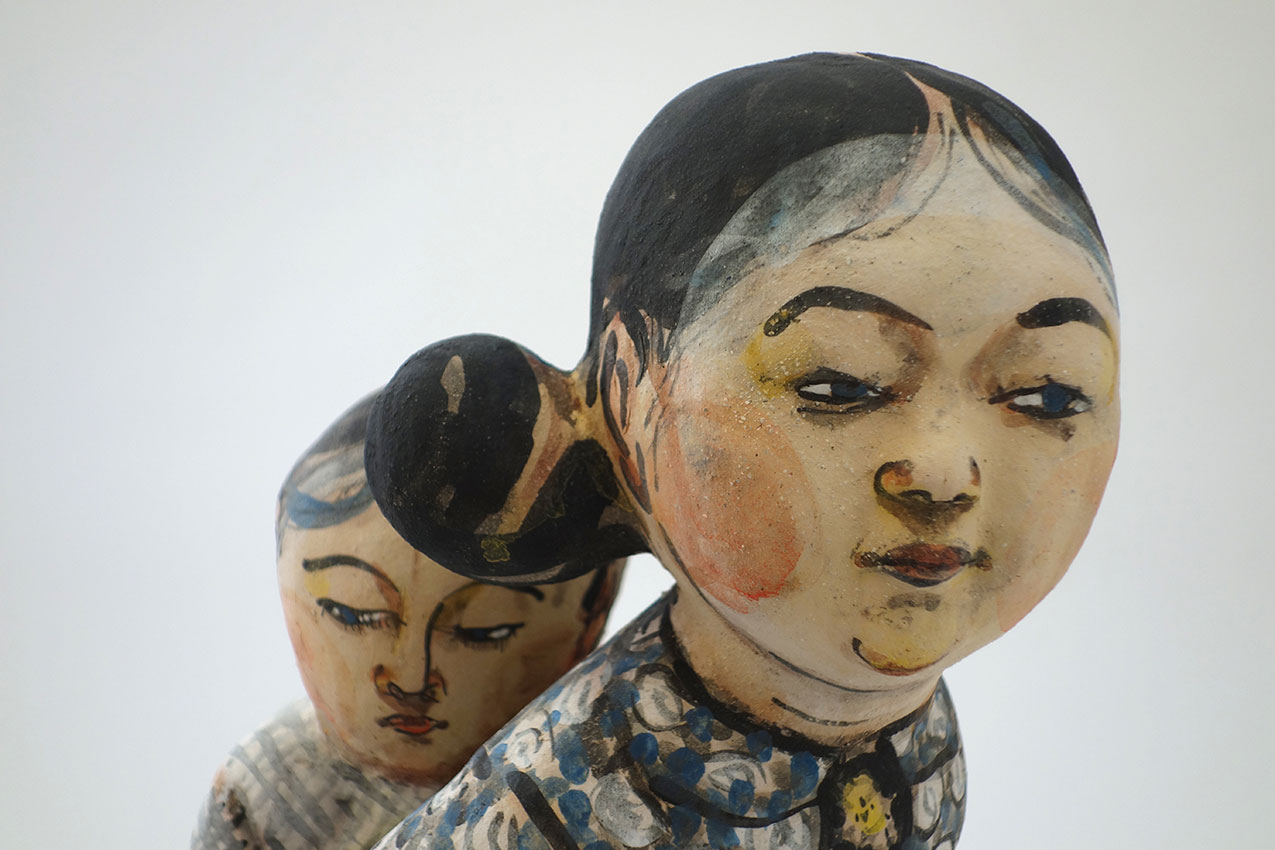 Detalle de pieza de cerámica de Akio Takamori en la galería Kus¡nstforum Solothurn, Suiza
