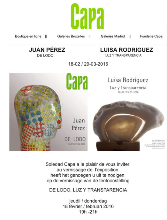 Cartel de la exposición de Juan Pérez en Capa Bruselas