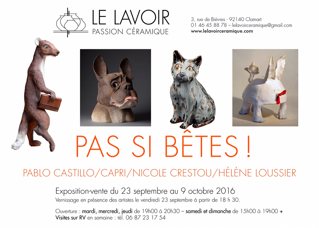 Cartel de exposición de cerámica en la Galería Le Lavoir
