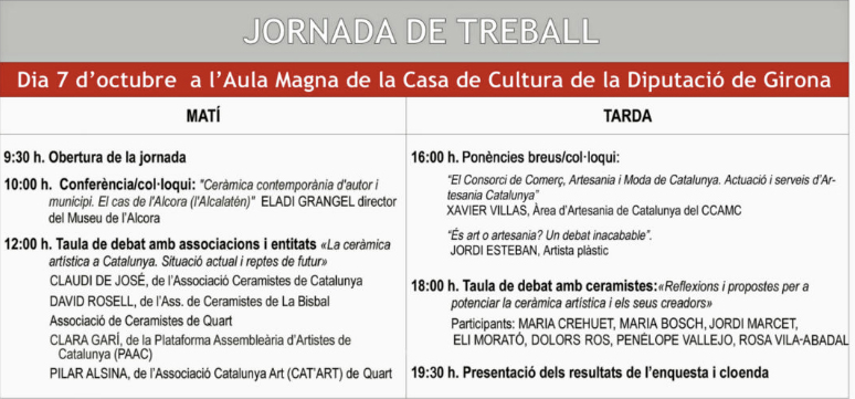 Programa de las jornadas Ceramika