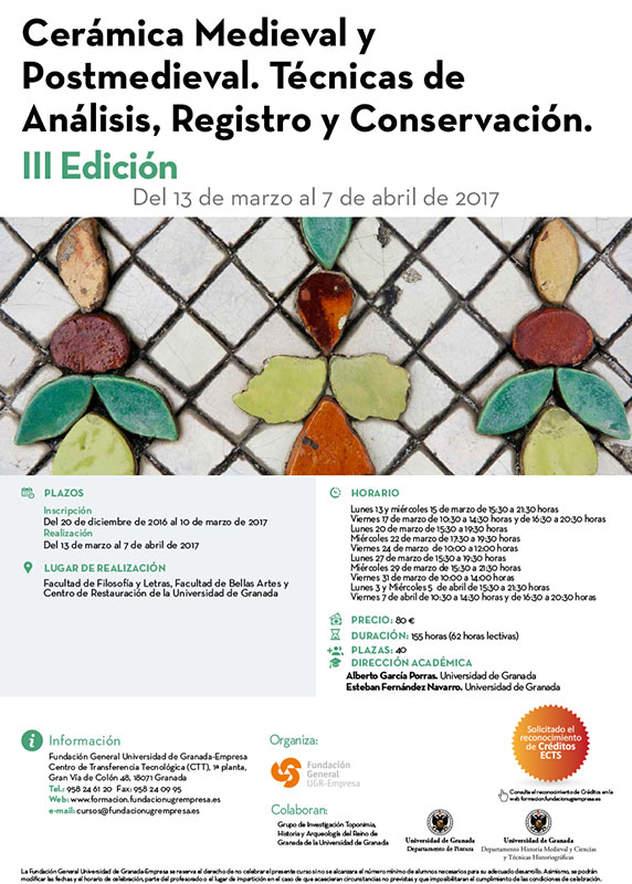 cartel del curso de cerámica