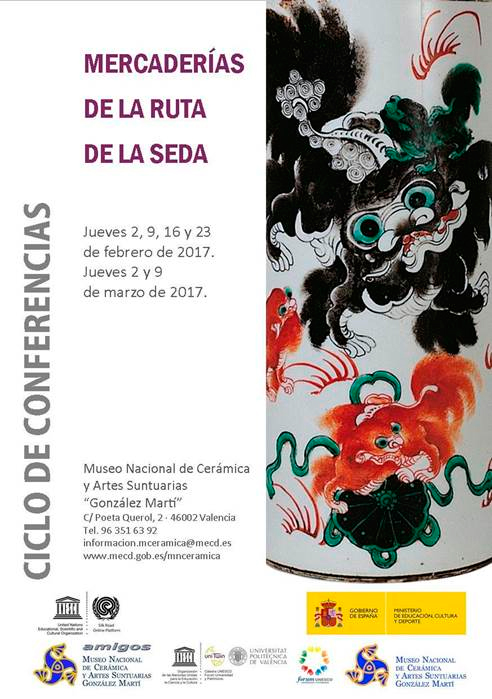 cartel del ciclo de conferencias en el museo de cerámica de Valencia