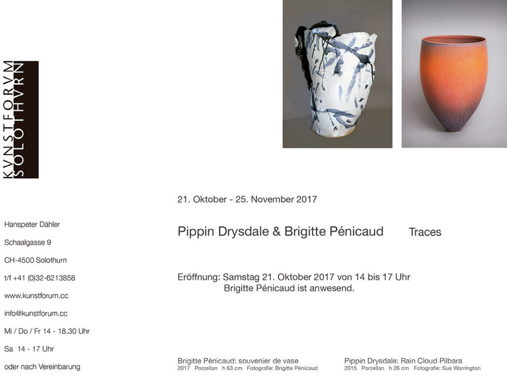 Anuncio de la exposición de Pippin Drysdale y Brigitte Penicaud