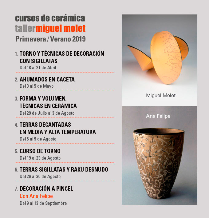 Cursos de cerámica con Miguel Molet