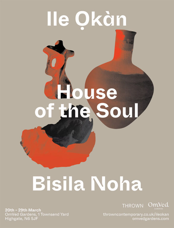 Cartel de la exposición de cerámica de la artista Bisila Noha